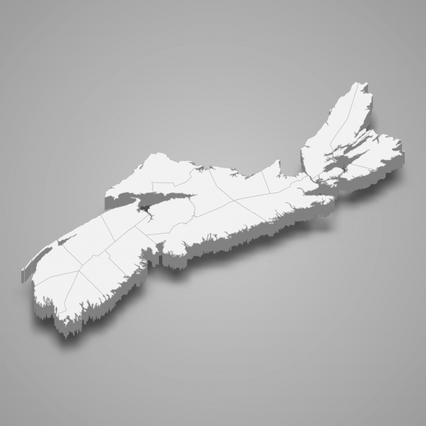 3D map of Nova Scotia