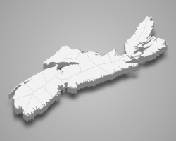 3D map of Nova Scotia